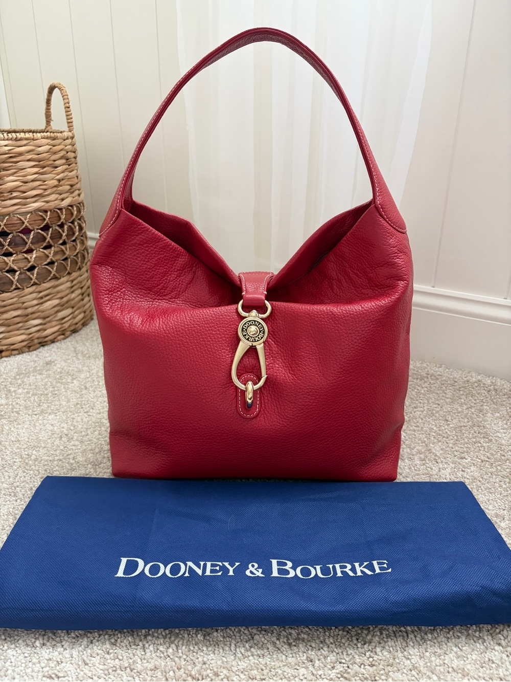 Dooney & Bourke Red Leather Hobo Bag